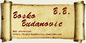Boško Budanović vizit kartica